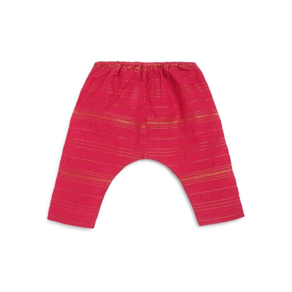 Tiber Taber Baby Girl Zari Stripe Jhabla Set