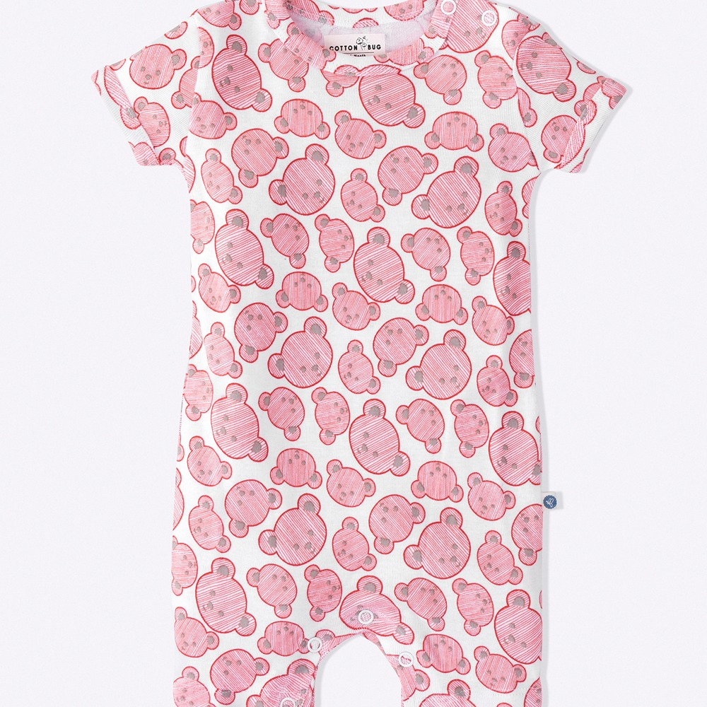 Cotton Bug Romper Suit - Teddy