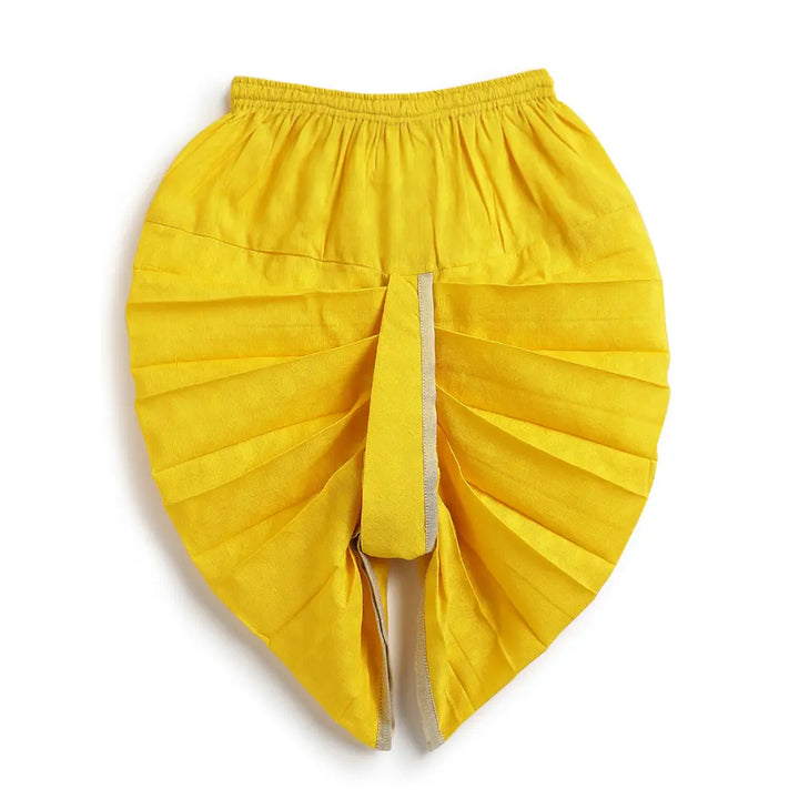 Tiber Taber Cotton Woven Fulll Sleeves Embroidered Marigold Bloom Dhoti Set - Cream