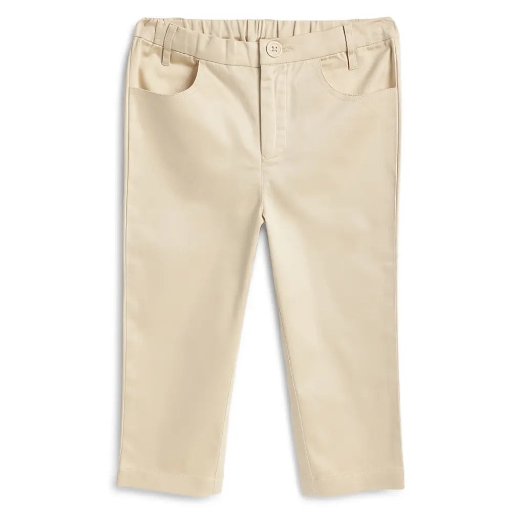 Tiber Taber 100% Cotton Woven Classic Formal Pant - Cream