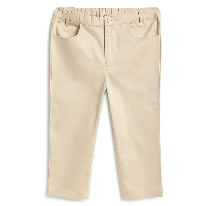 Tiber Taber 100% Cotton Woven Classic Formal Pant - Cream