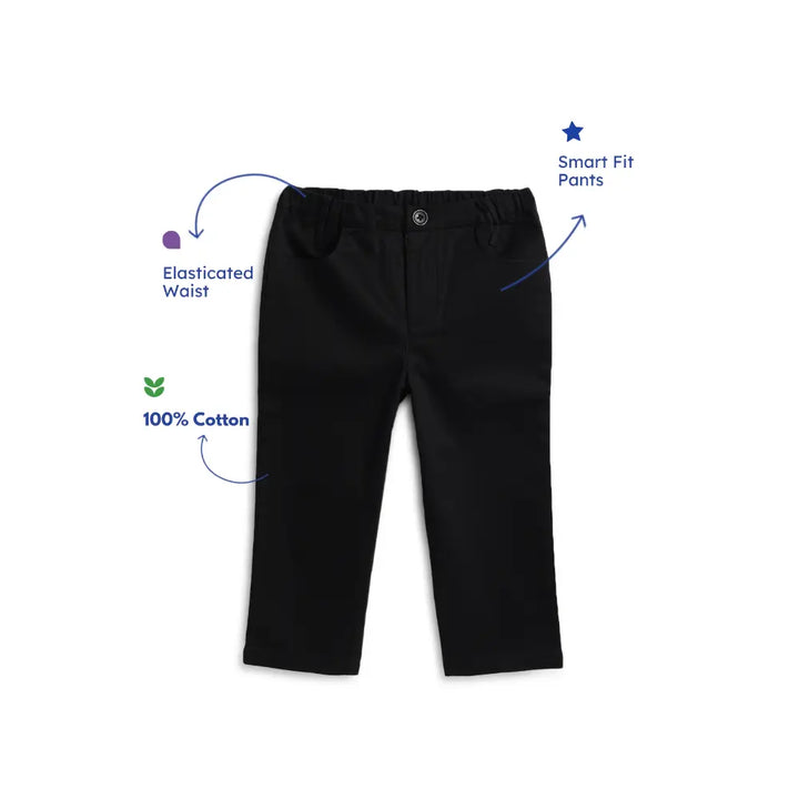 Tiber Taber 100% Cotton Woven Classic Formal Pant - Black