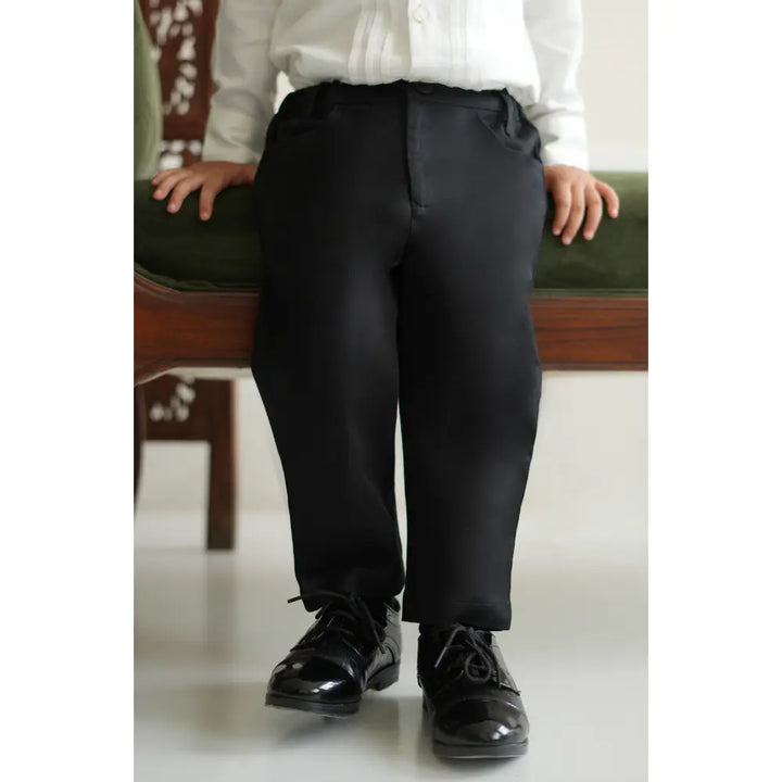 Tiber Taber 100% Cotton Woven Classic Formal Pant - Black