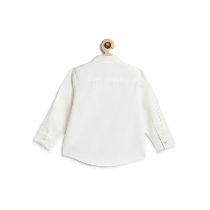 Tiber Taber 100% Cotton Woven Full Sleeves  Shirt - White
