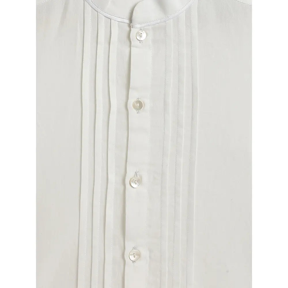 Tiber Taber 100% Cotton Woven Full Sleeves  Shirt - White