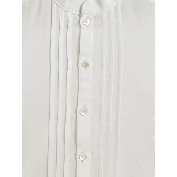 Tiber Taber 100% Cotton Woven Full Sleeves  Shirt - White