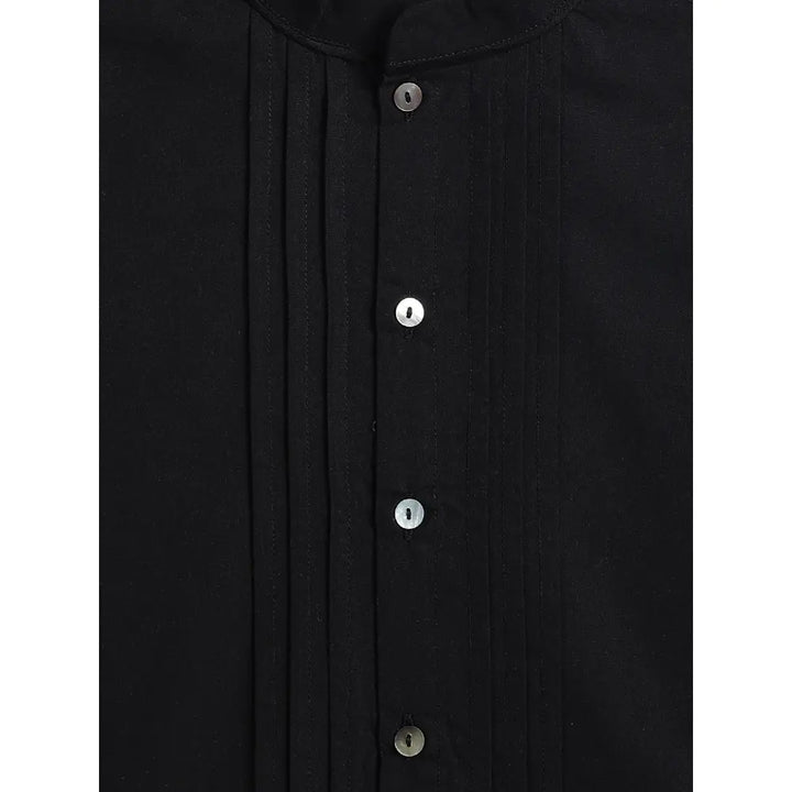 Tiber Taber 100% Cotton Woven Full Sleeves  Shirt - Black