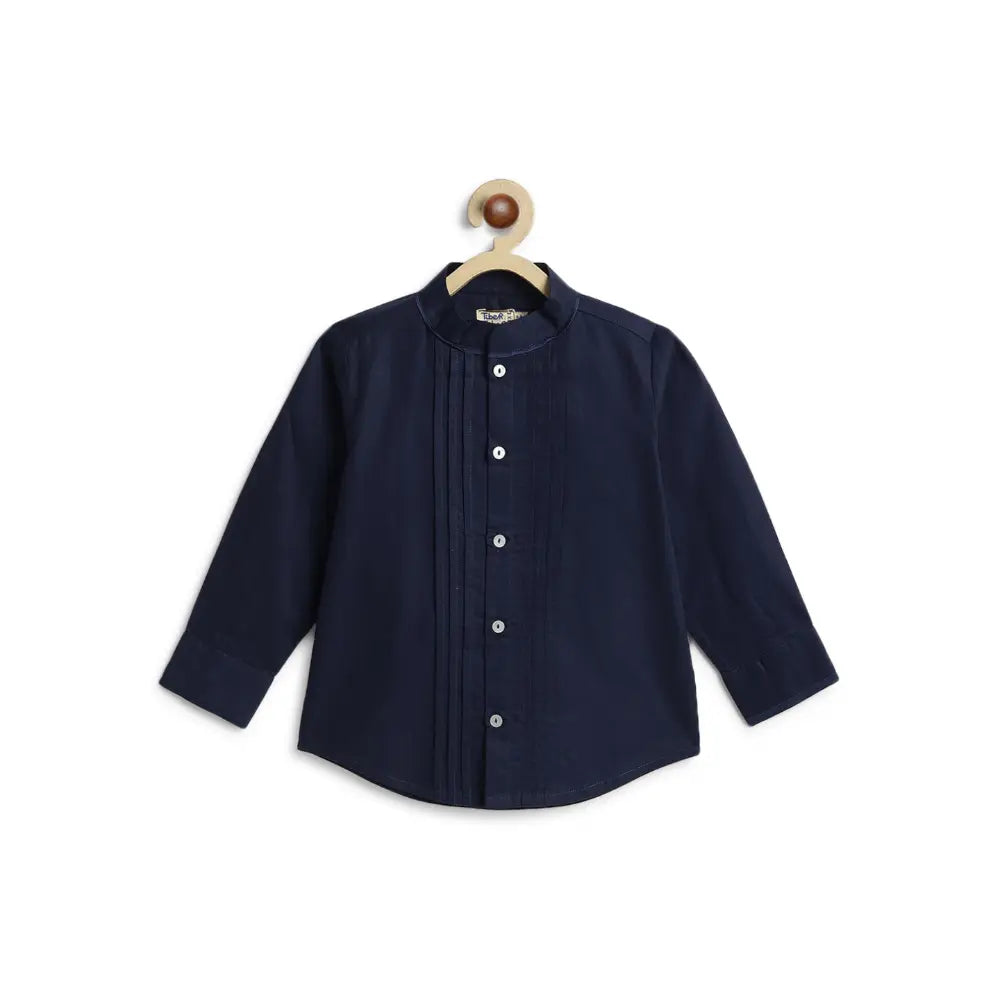 Tiber Taber 100% Cotton Woven Full Sleeves  Shirt - Blue
