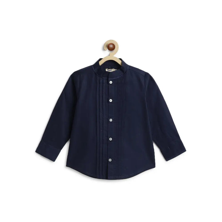 Tiber Taber 100% Cotton Woven Full Sleeves  Shirt - Blue