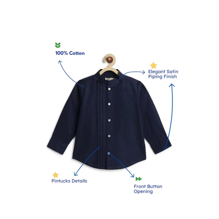 Tiber Taber 100% Cotton Woven Full Sleeves  Shirt - Blue