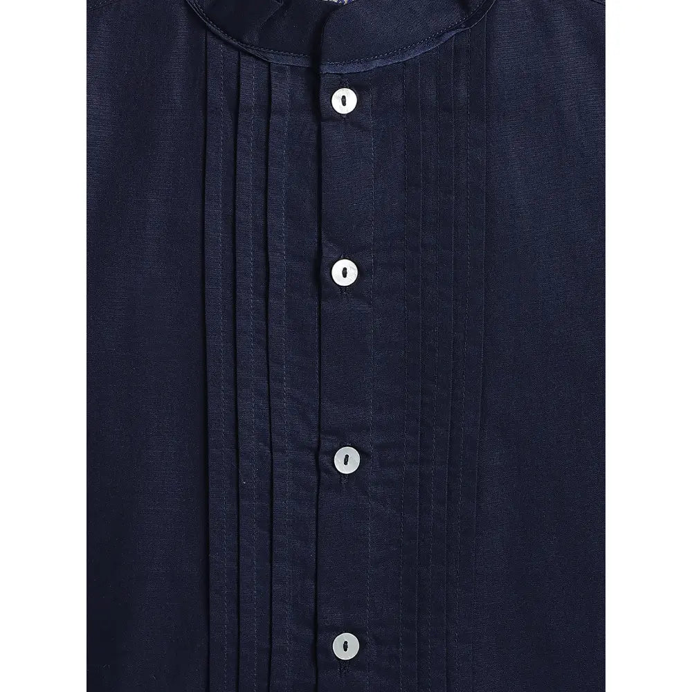 Tiber Taber 100% Cotton Woven Full Sleeves  Shirt - Blue