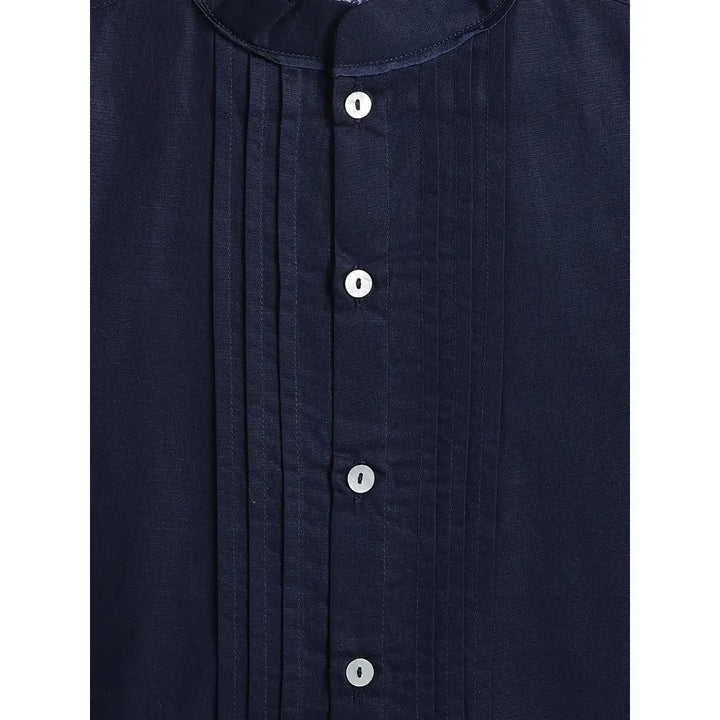 Tiber Taber 100% Cotton Woven Full Sleeves  Shirt - Blue