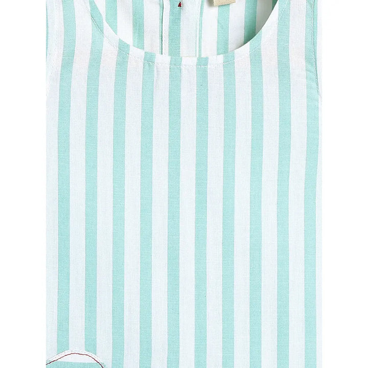 Tiber Taber 100% Cotton Green Woven Sleeveless Top