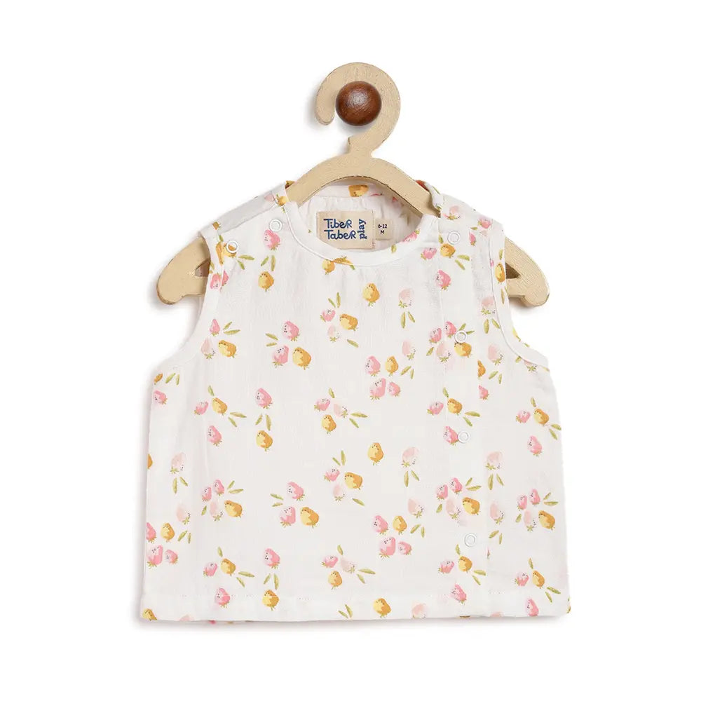Tiber Taber Soft 100% Cotton Jhabla Set - Pink