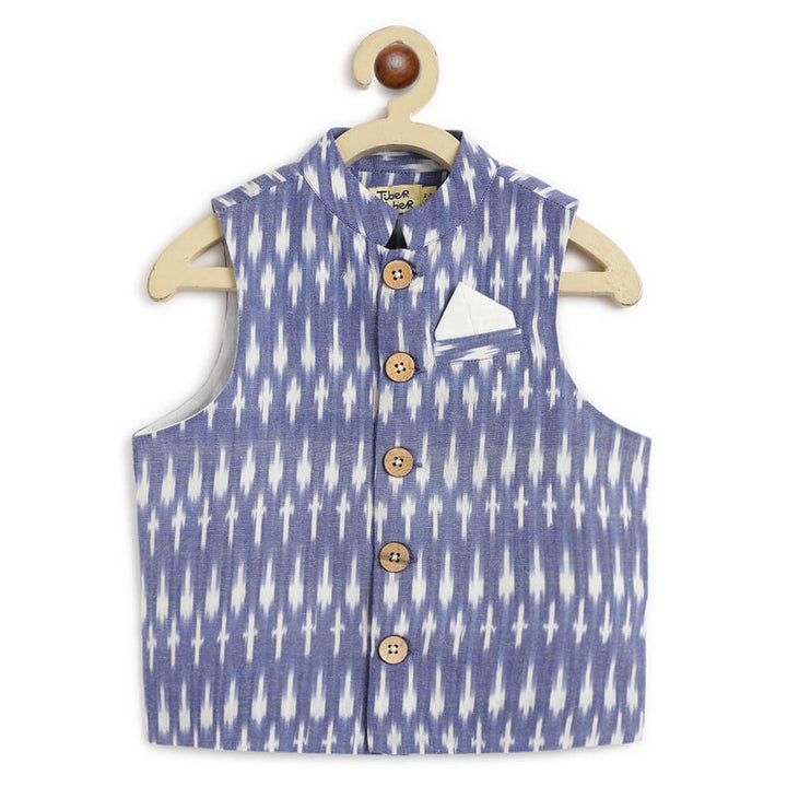 Tiber Taber Boy Ikkat Bundi Jacket - Blue