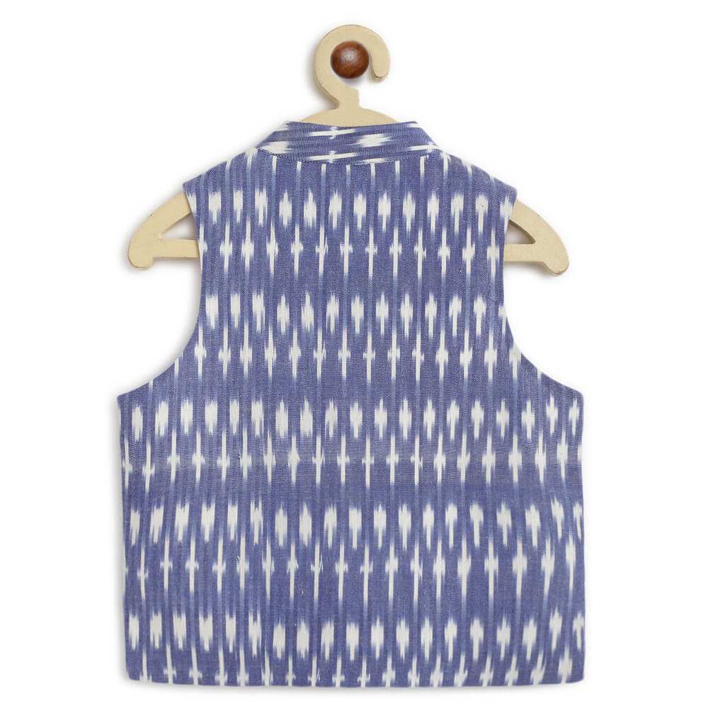 Tiber Taber Boy Ikkat Bundi Jacket - Blue