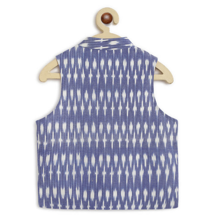 Tiber Taber Boy Ikkat Bundi Jacket - Blue