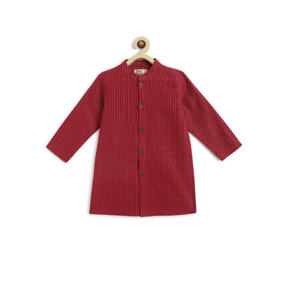 Tiber Taber Boy Jacquard Multi 3 Pc Bundi Set - Maroon