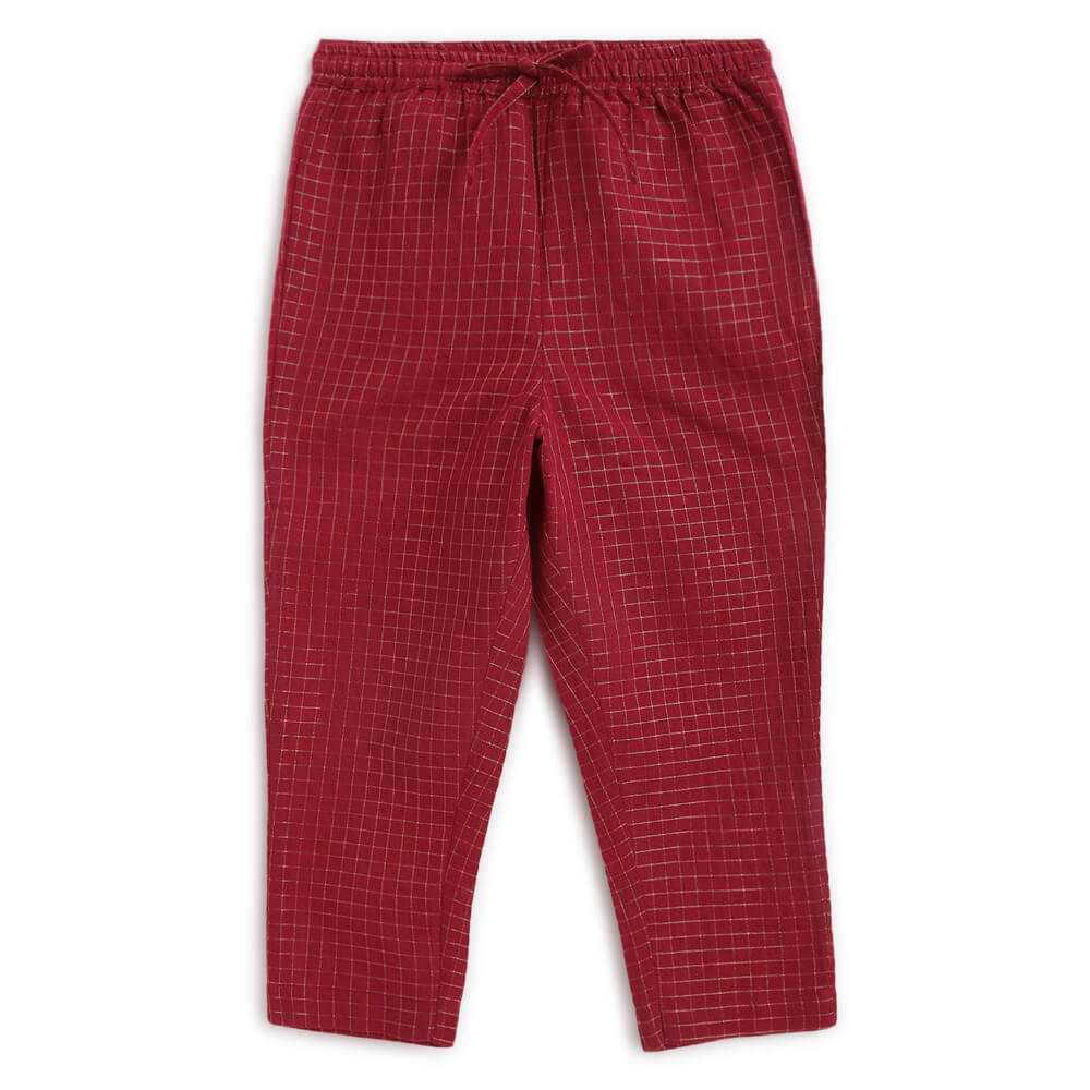 Tiber Taber Boy Jacquard Multi 3 Pc Bundi Set - Maroon
