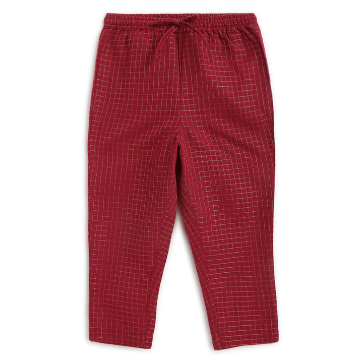 Tiber Taber Boy Jacquard Multi 3 Pc Bundi Set - Maroon