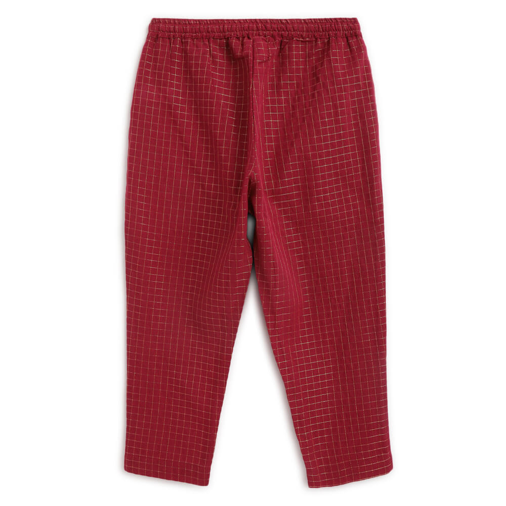 Tiber Taber Boy Jacquard Multi 3 Pc Bundi Set - Maroon