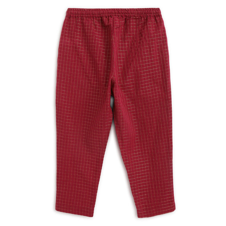 Tiber Taber Boy Jacquard Multi 3 Pc Bundi Set - Maroon
