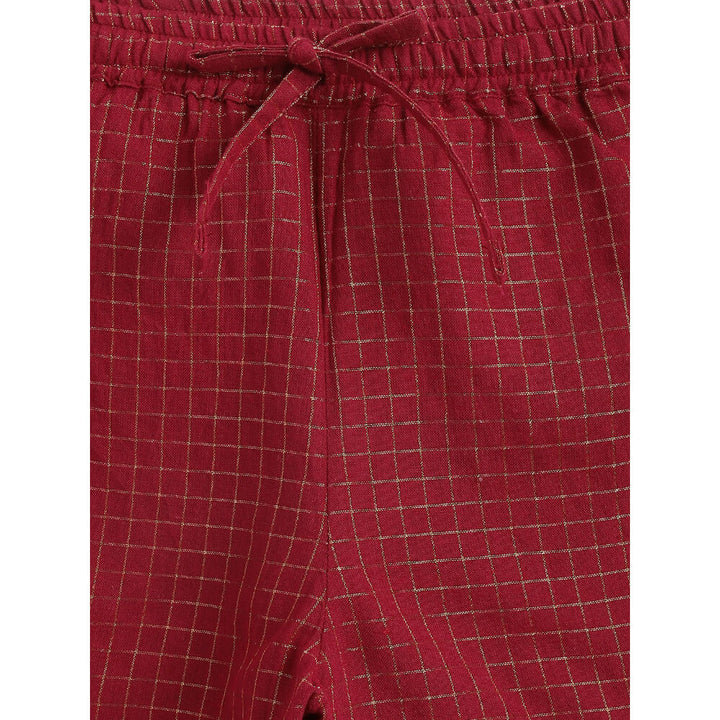 Tiber Taber Boy Jacquard Multi 3 Pc Bundi Set - Maroon