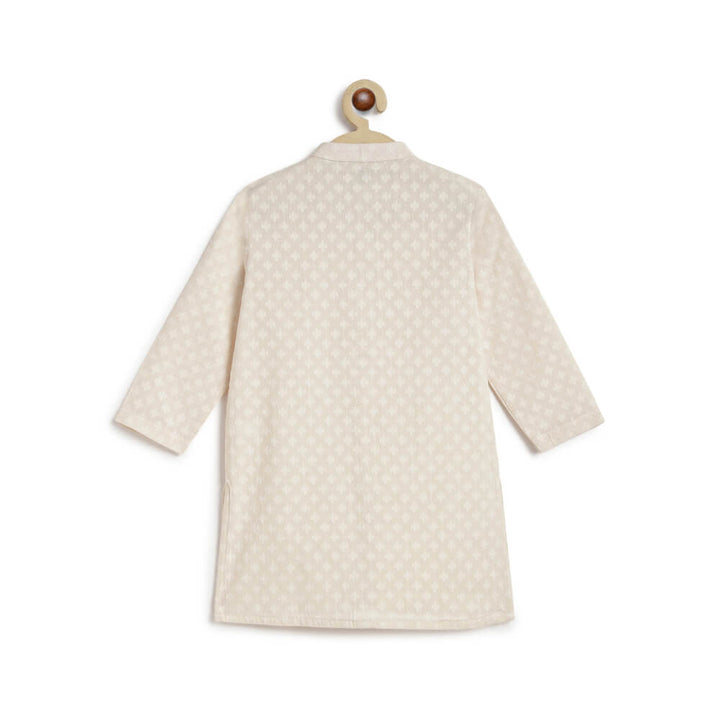 Tiber Taber Boy Vanilla Sky Kurta Pyjama Set-Cream