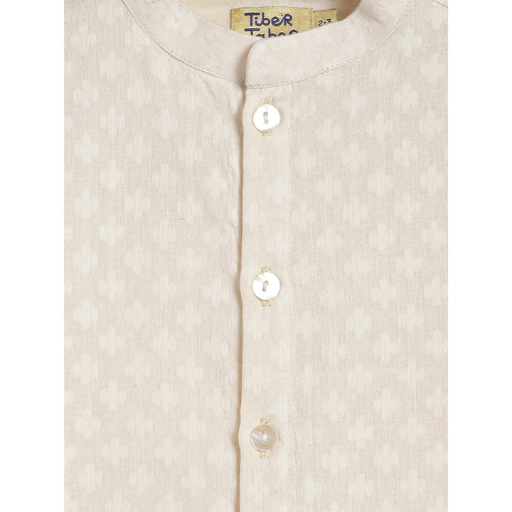 Tiber Taber Boy Vanilla Sky Kurta Pyjama Set-Cream