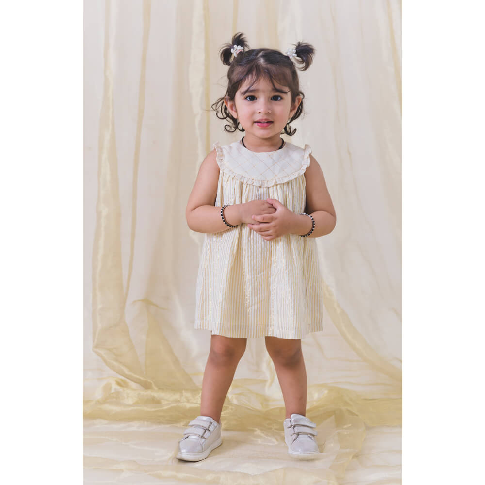 Tiber Taber Girl Summer Shimmer Dress-Cream