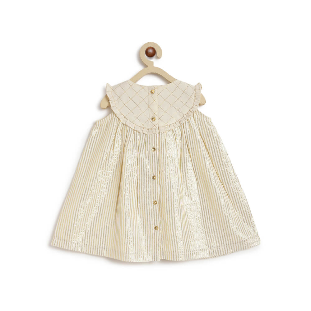 Tiber Taber Girl Summer Shimmer Dress-Cream