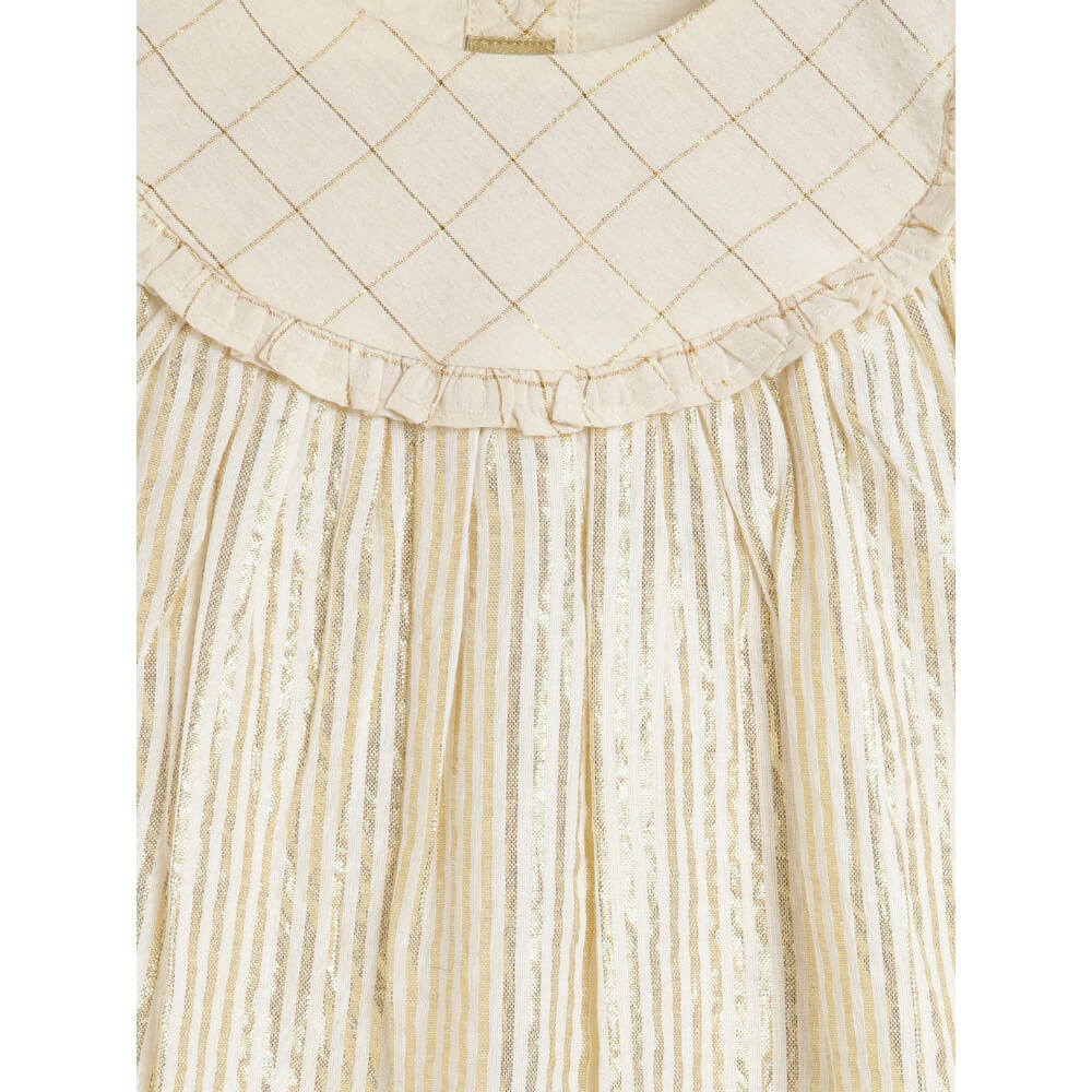 Tiber Taber Girl Summer Shimmer Dress-Cream