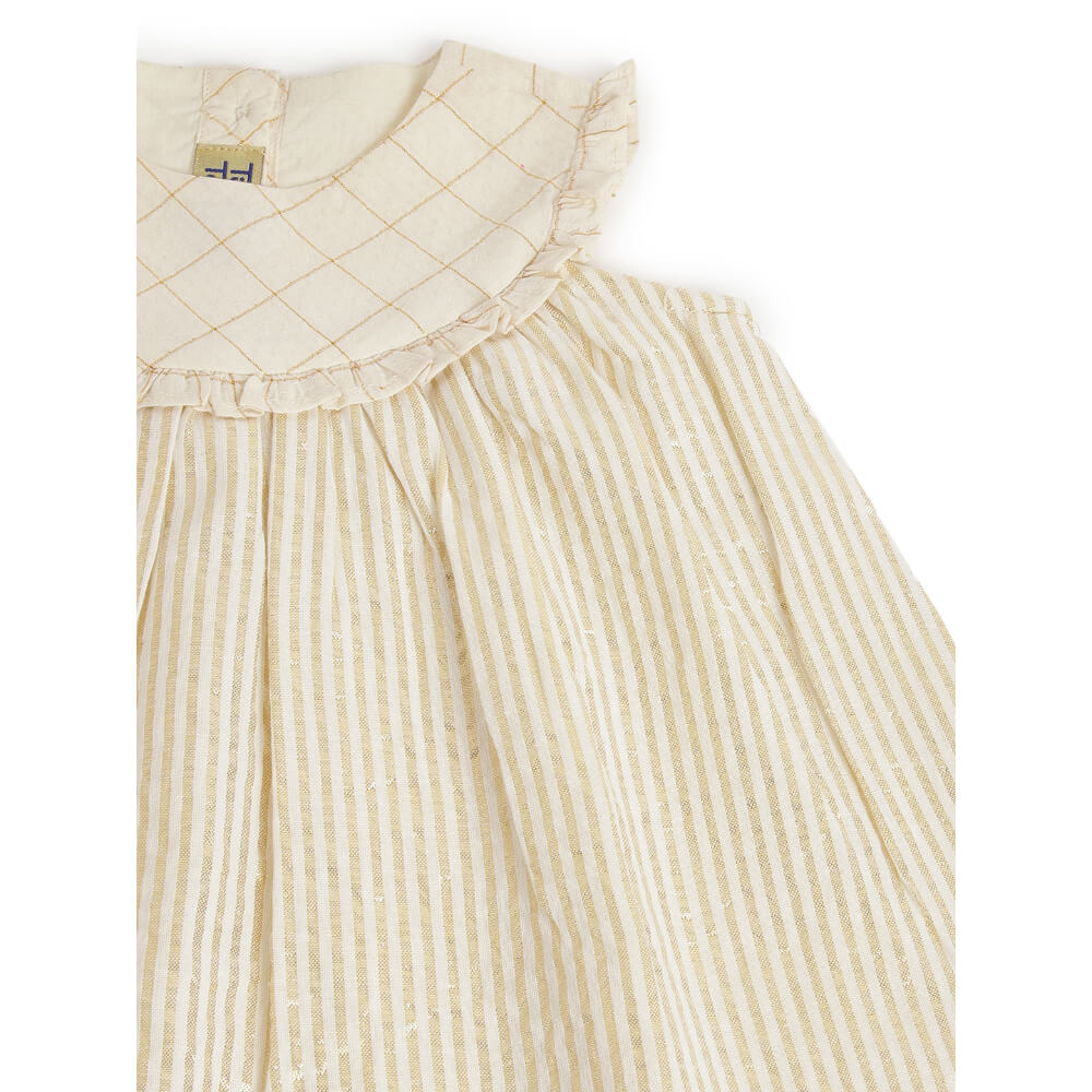 Tiber Taber Girl Summer Shimmer Dress-Cream