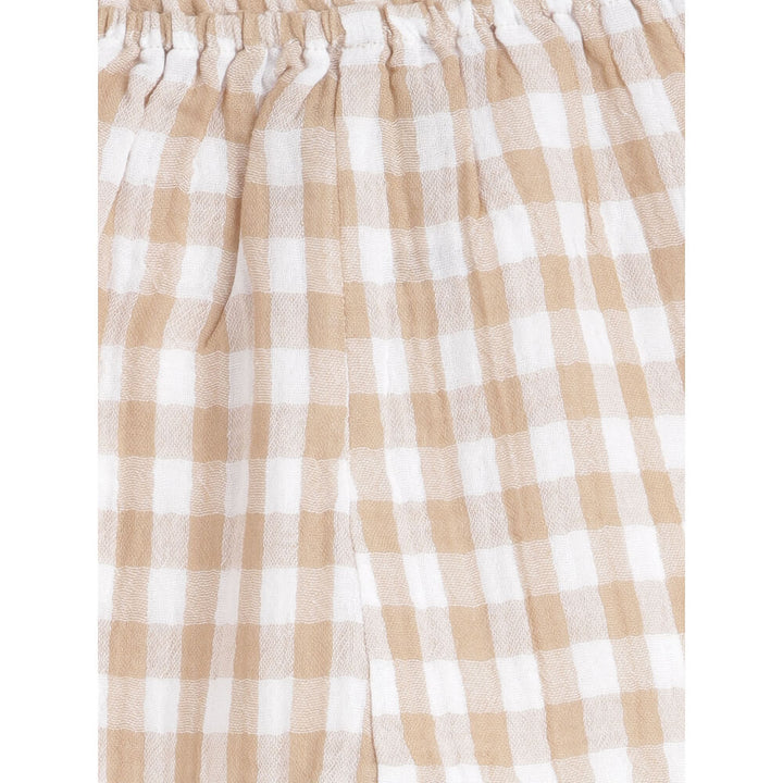 Tiber Taber Unisex Check Mate Jhabla Set-Beige