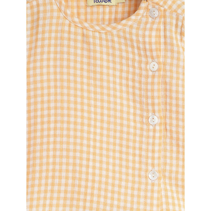Tiber Taber Unisex Check Mate Jhabla Set-Orange