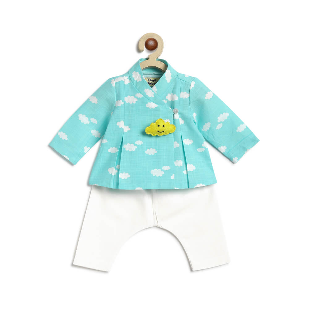 Tiber Taber Unisex Little Dreamer Jhabla Set-Blue