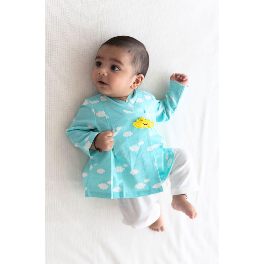 Tiber Taber Unisex Little Dreamer Jhabla Set-Blue