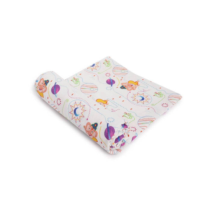 Tiber Taber Unisex Ganesha Blessings Swaddle-White
