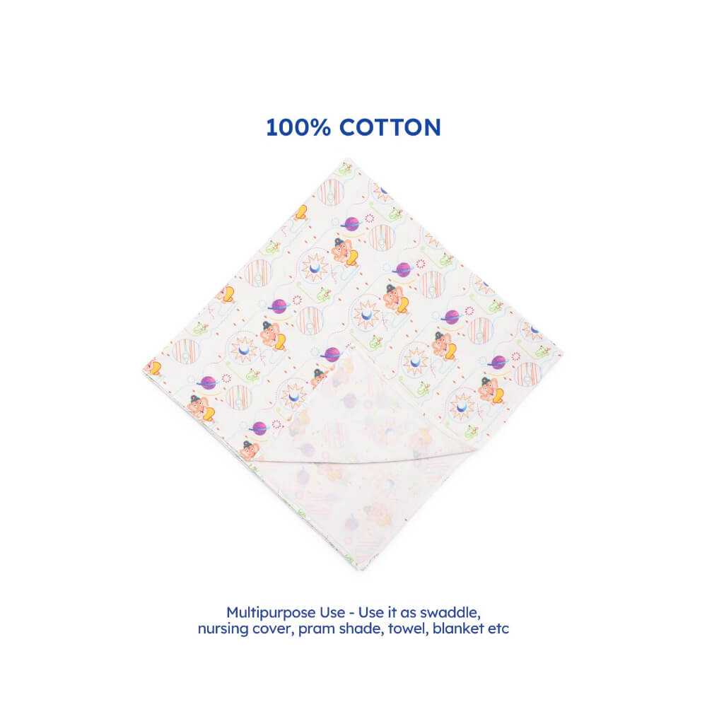Tiber Taber Unisex Ganesha Blessings Swaddle-White