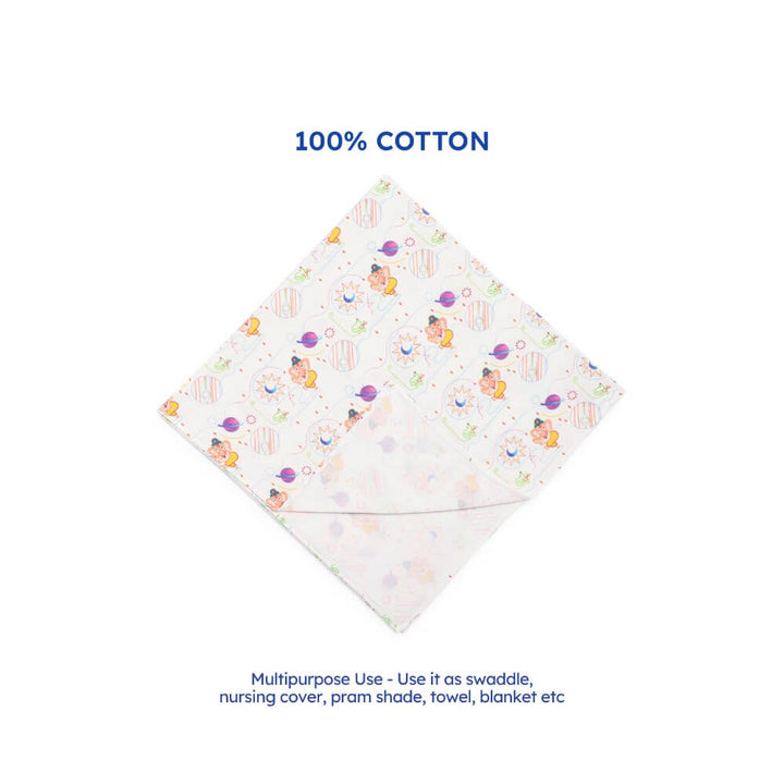 Tiber Taber Unisex Ganesha Blessings Swaddle-White
