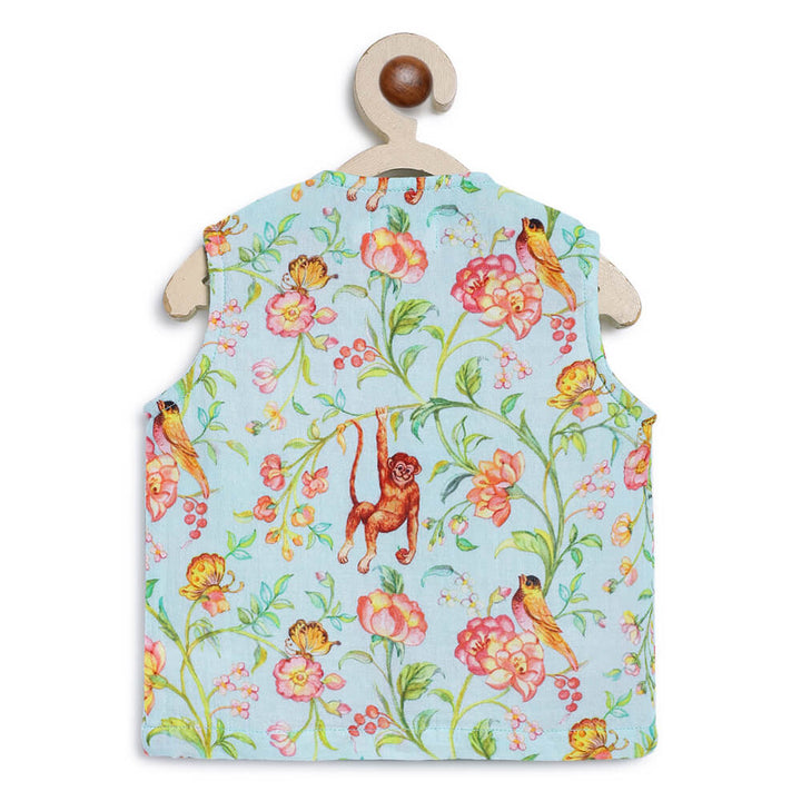 Tiber Taber Unisex Garden Glory Jhabla Set-Green