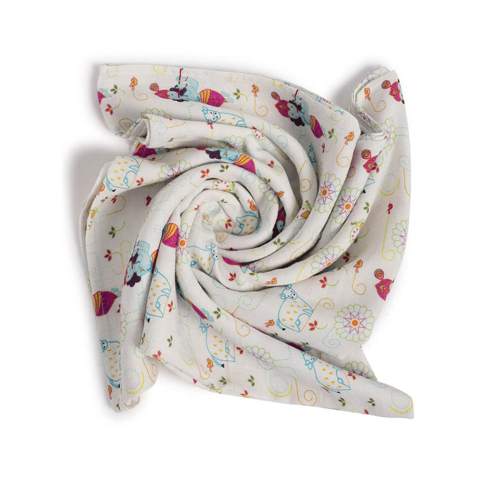 Tiber Taber Unisex Krishna Blessings Swaddle-White