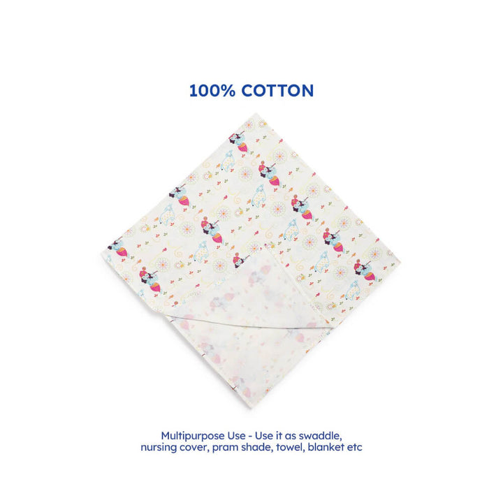 Tiber Taber Unisex Krishna Blessings Swaddle-White