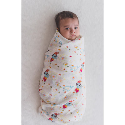 Tiber Taber Baby Girl Angrakha Set Mini Buta - Off White