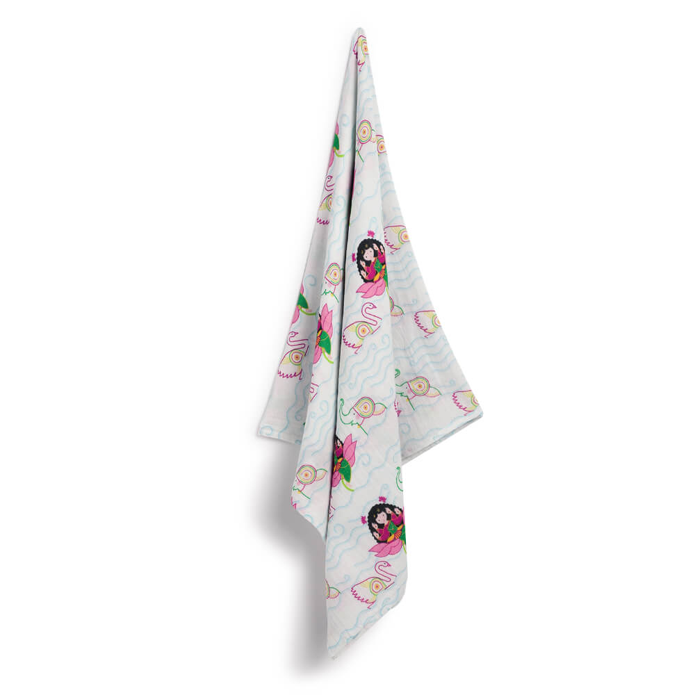 Tiber Taber Unisex Laxmi Blessings Swaddle-White