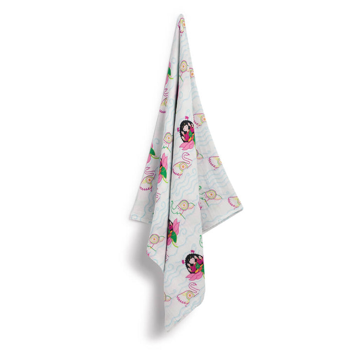 Tiber Taber Unisex Laxmi Blessings Swaddle-White