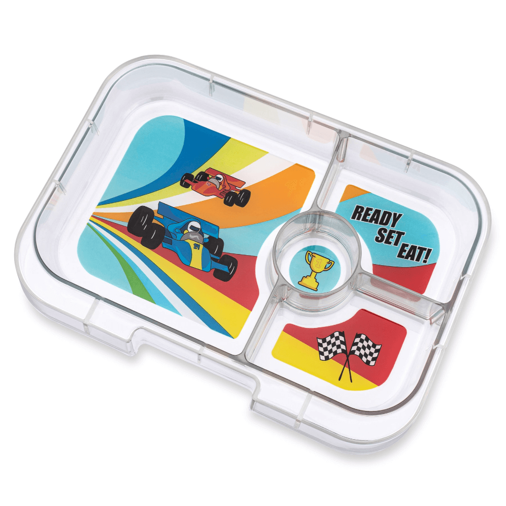 Yumbox Matcha Green Panino - Race Cars Tray