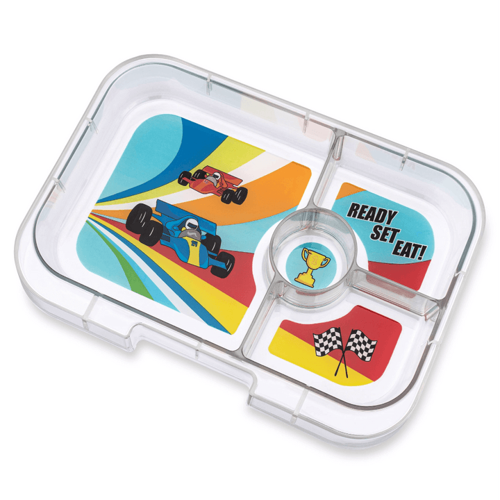 Yumbox Matcha Green Panino - Race Cars Tray