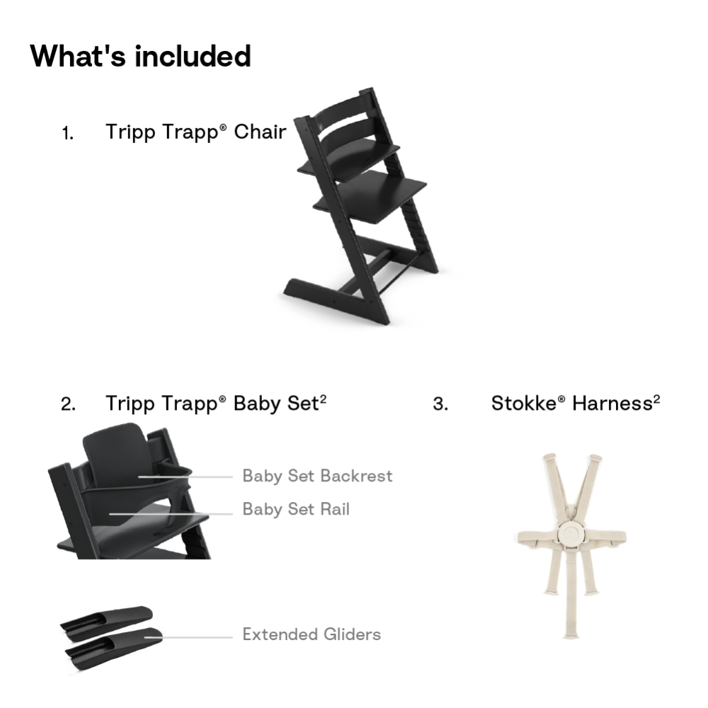 Stokke® Tripp Trapp High Chair Combo with Baby Set and Harness