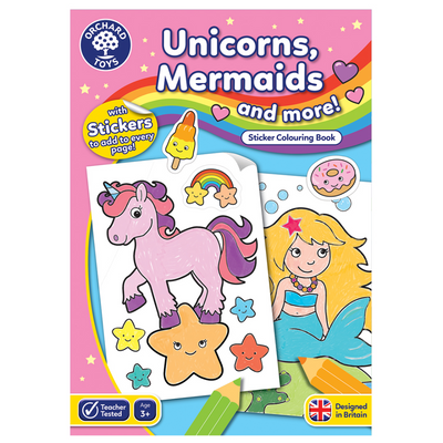 Orchard Toys Unicorns, Mermaids & More! Sticker Colouring Book